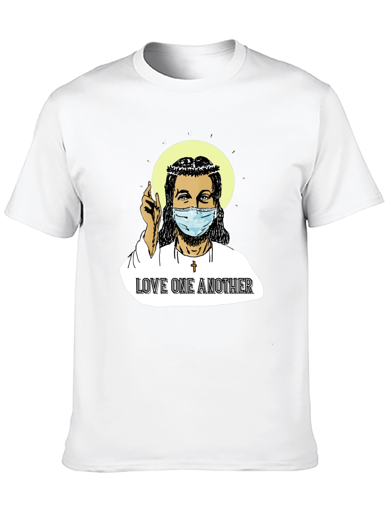 Masked Jesus Graphic T-Shirt - Love One Another
