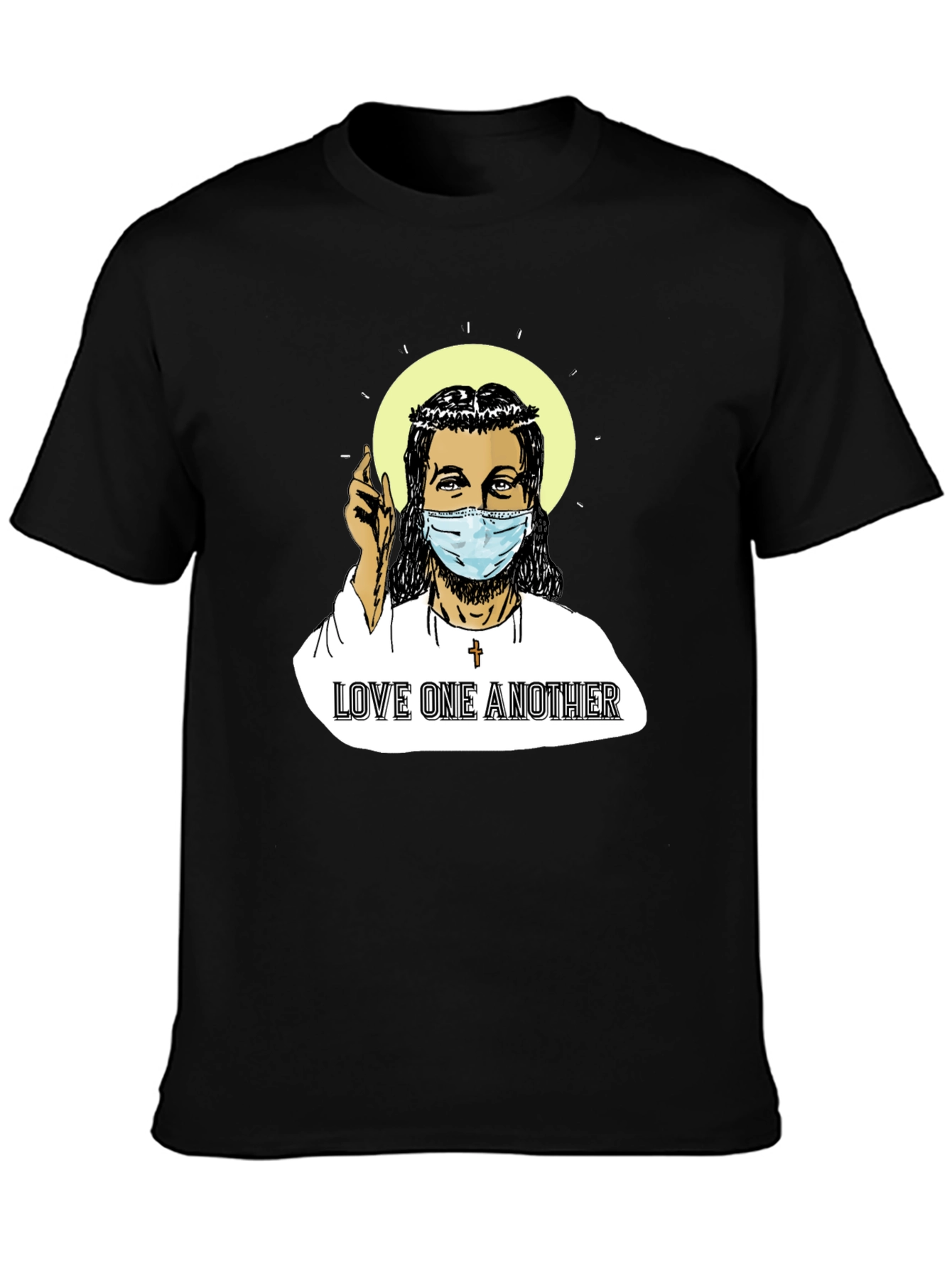 Masked Jesus Graphic T-Shirt - Love One Another