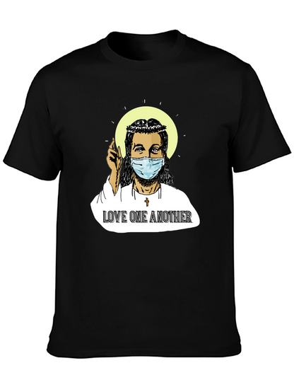 Masked Jesus Graphic T-Shirt - Love One Another