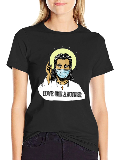 Masked Jesus Graphic T-Shirt - Love One Another