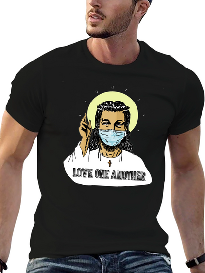 Masked Jesus Graphic T-Shirt - Love One Another