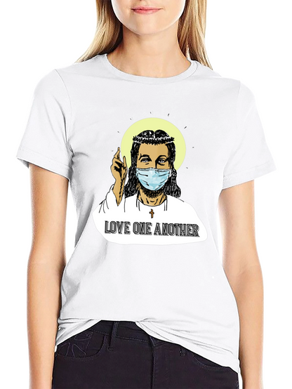 Masked Jesus Graphic T-Shirt - Love One Another