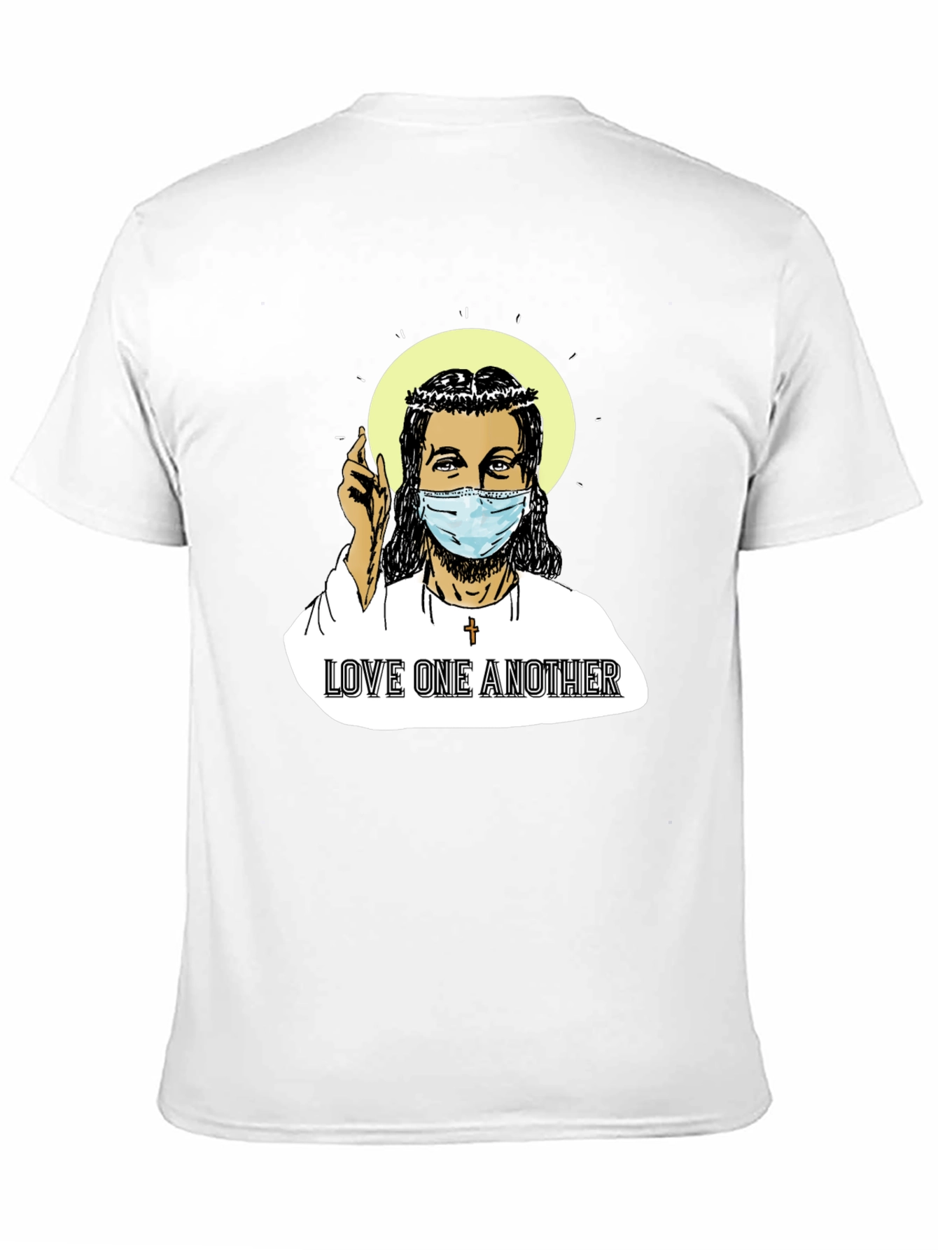 Masked Jesus Graphic T-Shirt - Love One Another