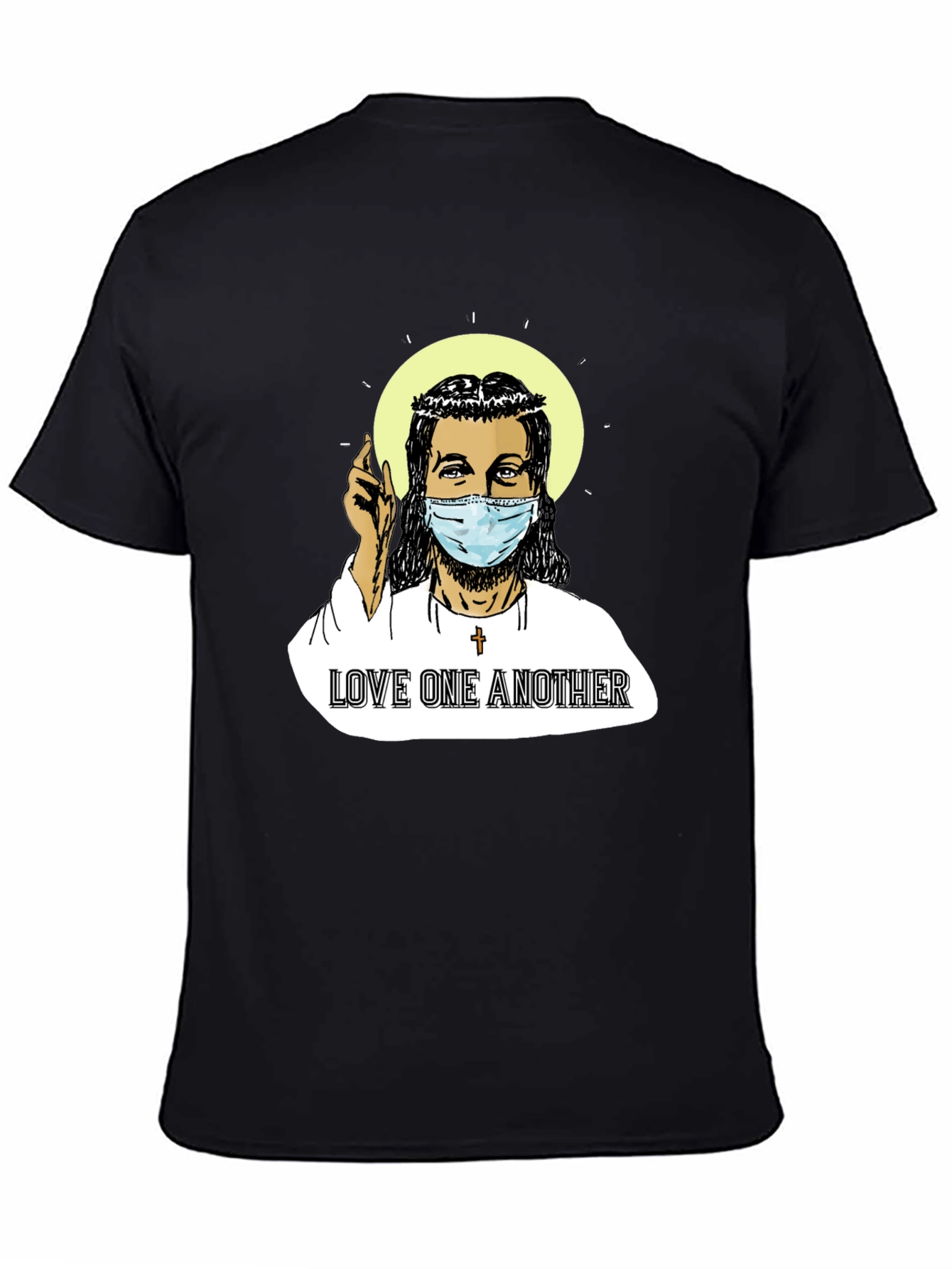 Masked Jesus Graphic T-Shirt - Love One Another