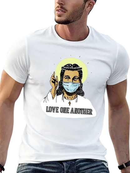 Masked Jesus Graphic T-Shirt - Love One Another