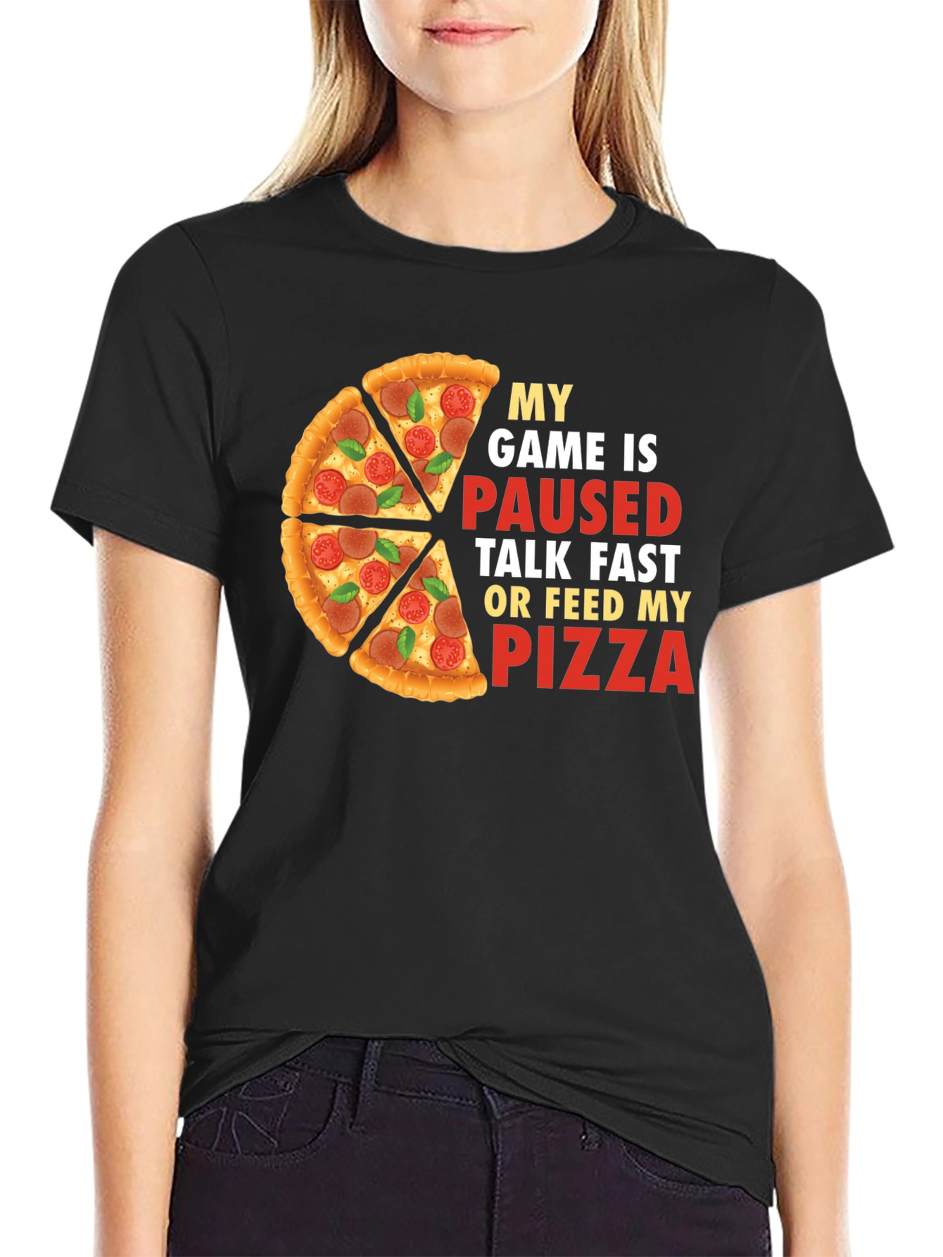 My Game is Paused Pizza T-Shirt