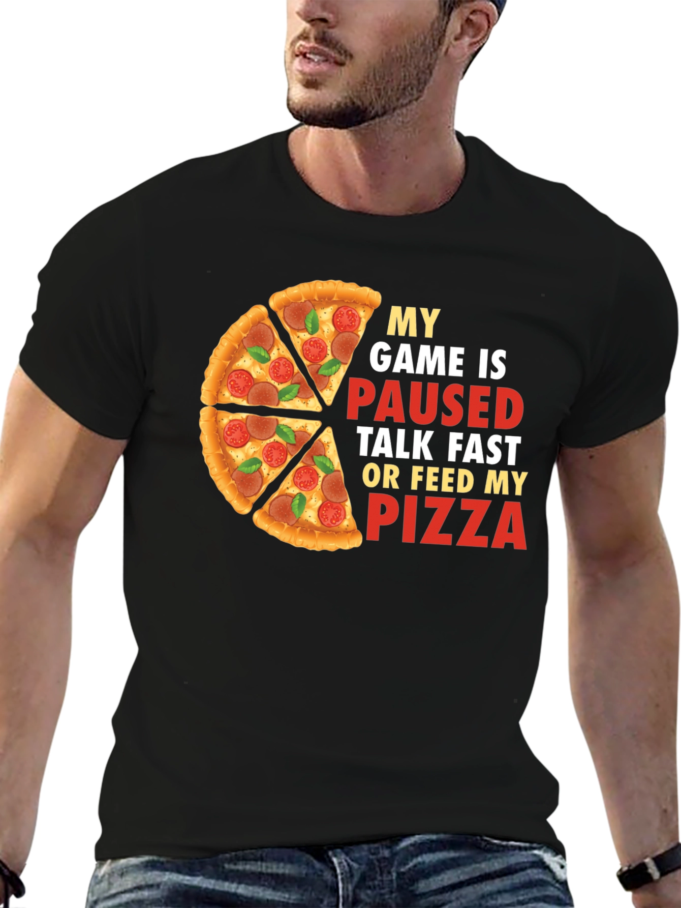 My Game is Paused Pizza T-Shirt