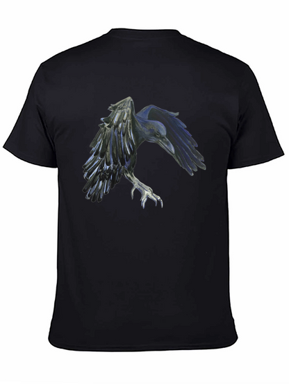 Raven Graphic Tee - Black Cotton Short Sleeve