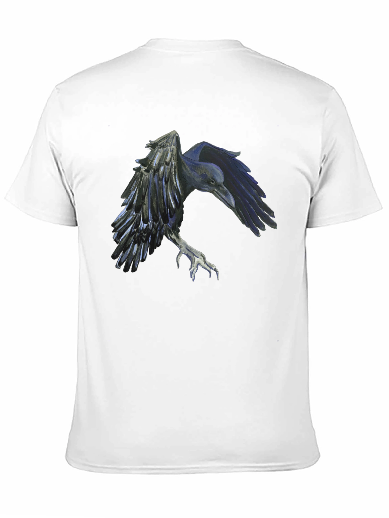 Raven Graphic Tee - Black Cotton Short Sleeve