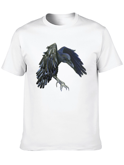 Raven Graphic Tee - Black Cotton Short Sleeve