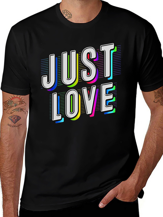 Just Love Graphic Tee - Black Cotton T-Shirt