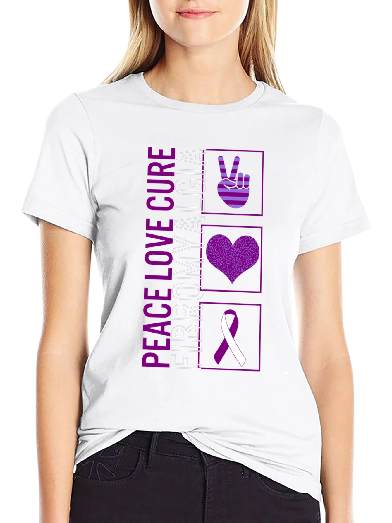 Peace Love Cure Fibromyalgia T-Shirt