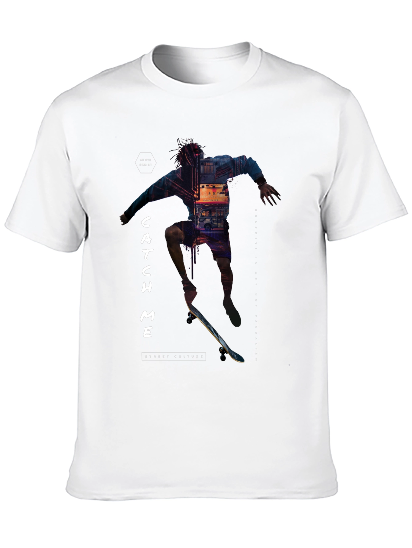 Skate Culture T-Shirt - Catch Me Black Tee