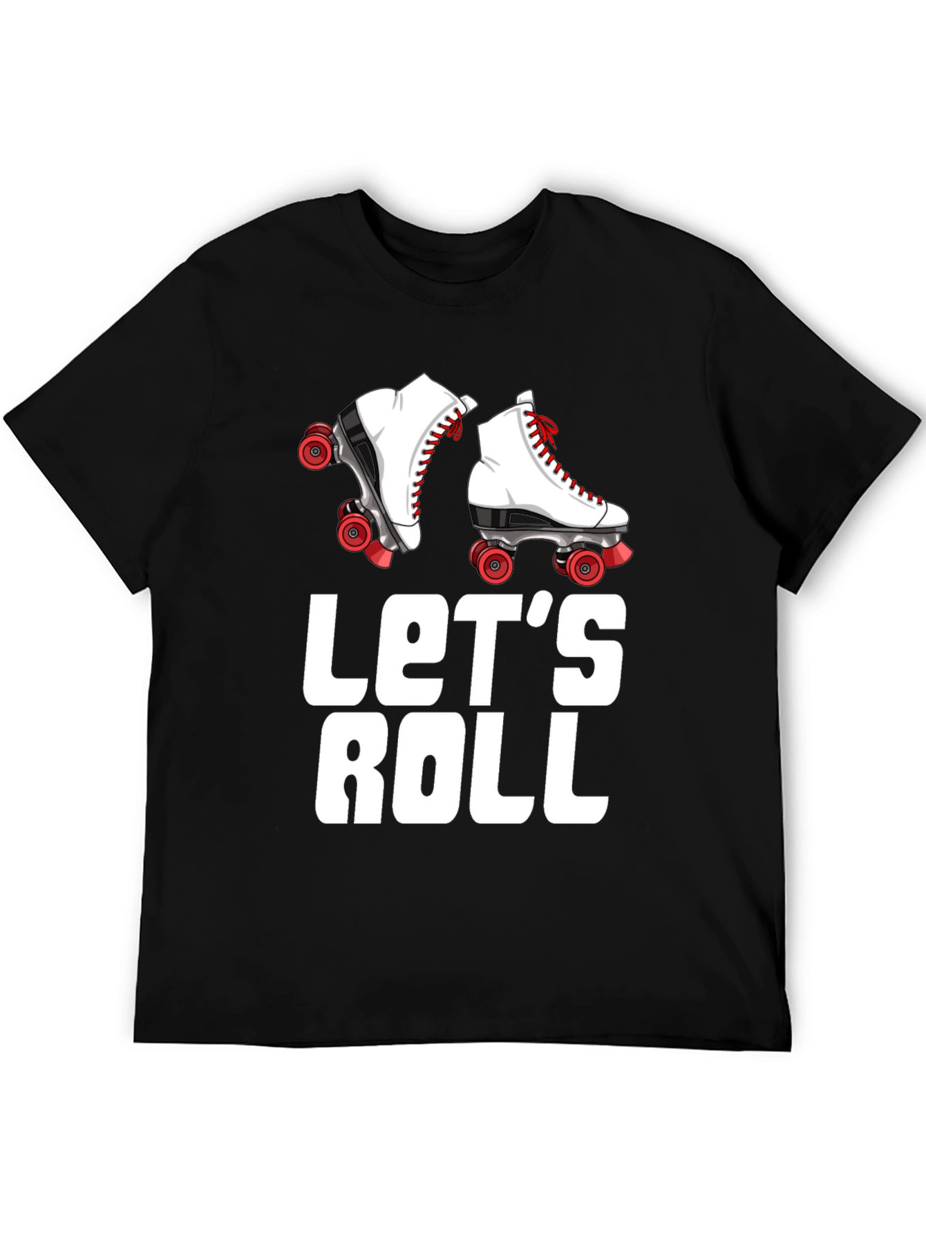 Lets Roll Retro Roller Skate Graphic Tee