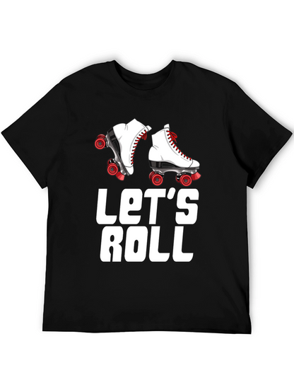 Lets Roll Retro Roller Skate Graphic Tee