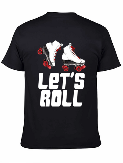 Lets Roll Retro Roller Skate Graphic Tee