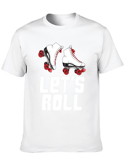 Lets Roll Retro Roller Skate Graphic Tee