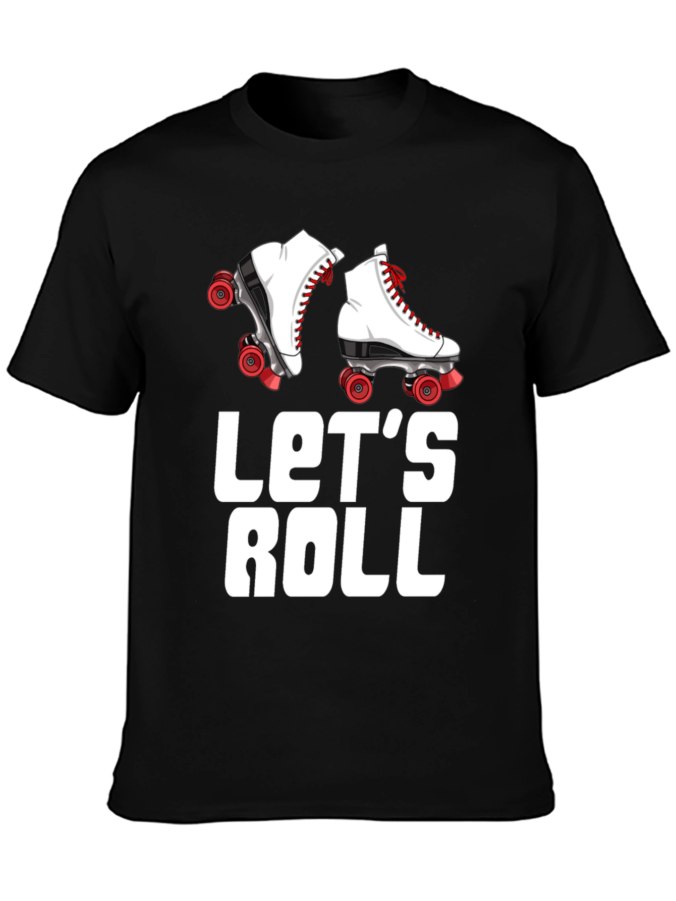 Lets Roll Retro Roller Skate Graphic Tee