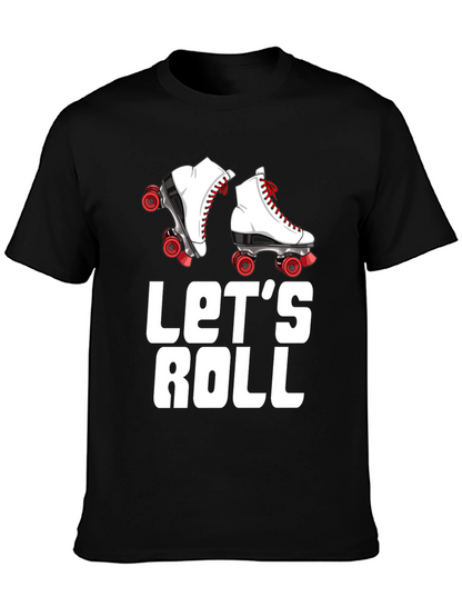 Lets Roll Retro Roller Skate Graphic Tee