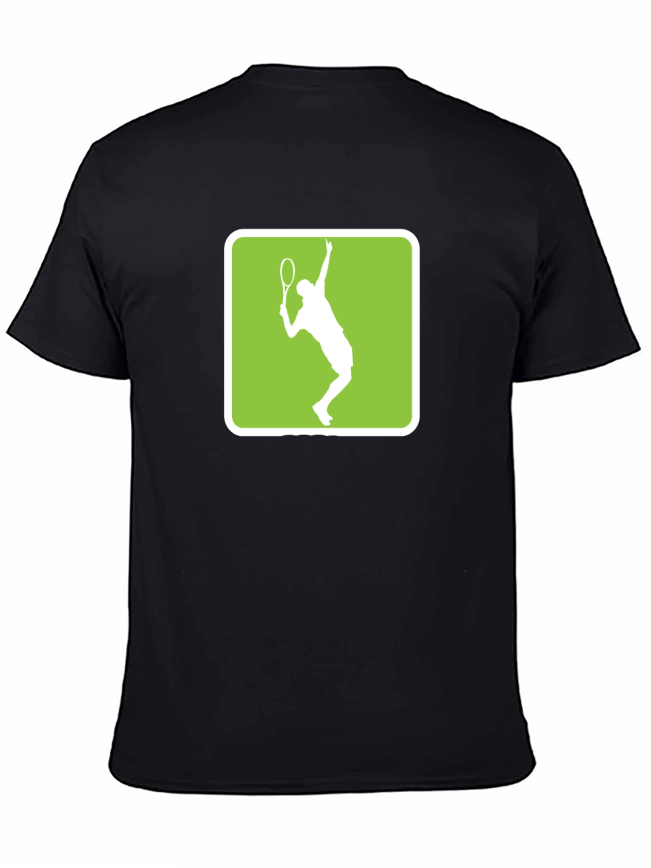 Tennis Player Graphic Tee - Black Cotton