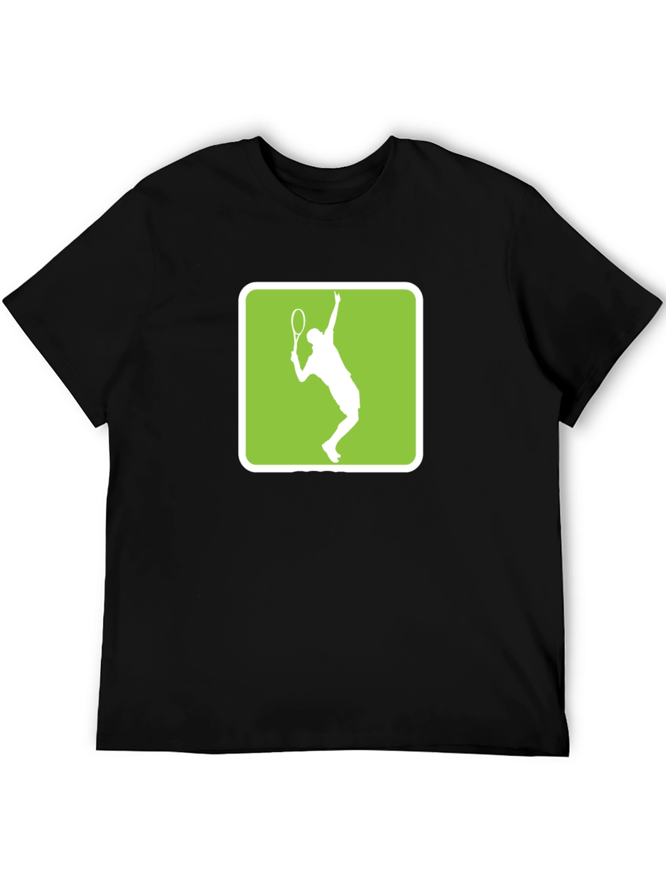 Tennis Player Graphic Tee - Black Cotton