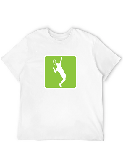 Tennis Player Graphic Tee - Black Cotton
