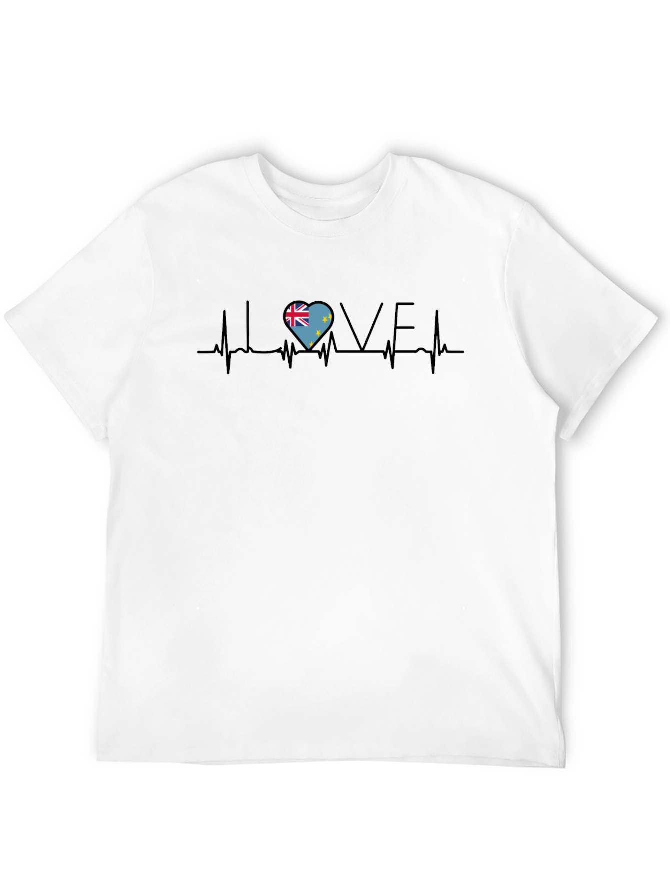 Tuvalu Flag Heartbeat Love T-Shirt