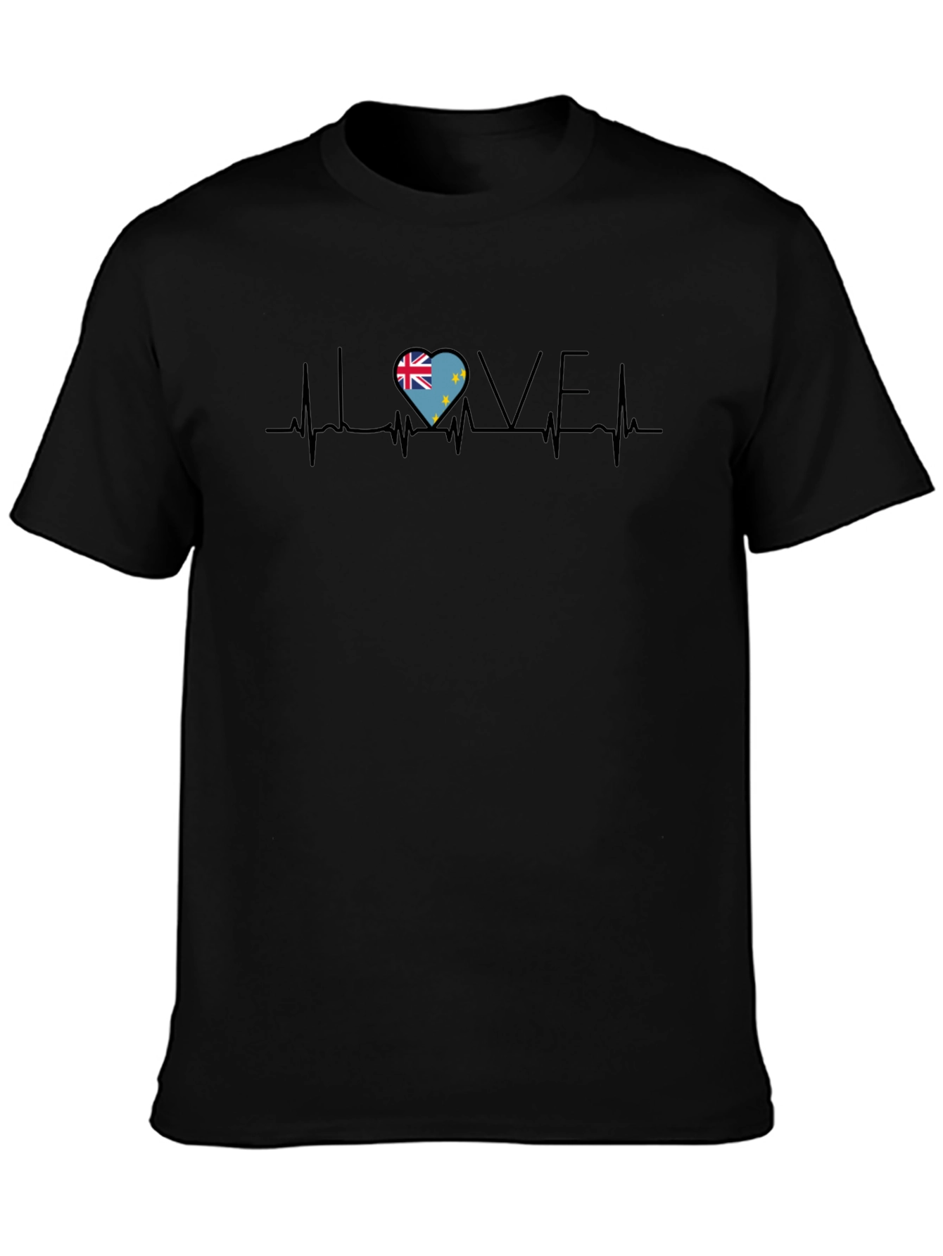 Tuvalu Flag Heartbeat Love T-Shirt
