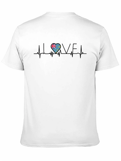 Tuvalu Flag Heartbeat Love T-Shirt