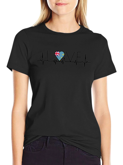 Tuvalu Flag Heartbeat Love T-Shirt