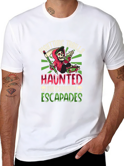 Nighttime Thrills Haunted Skateboarding Escapades T-Shirt