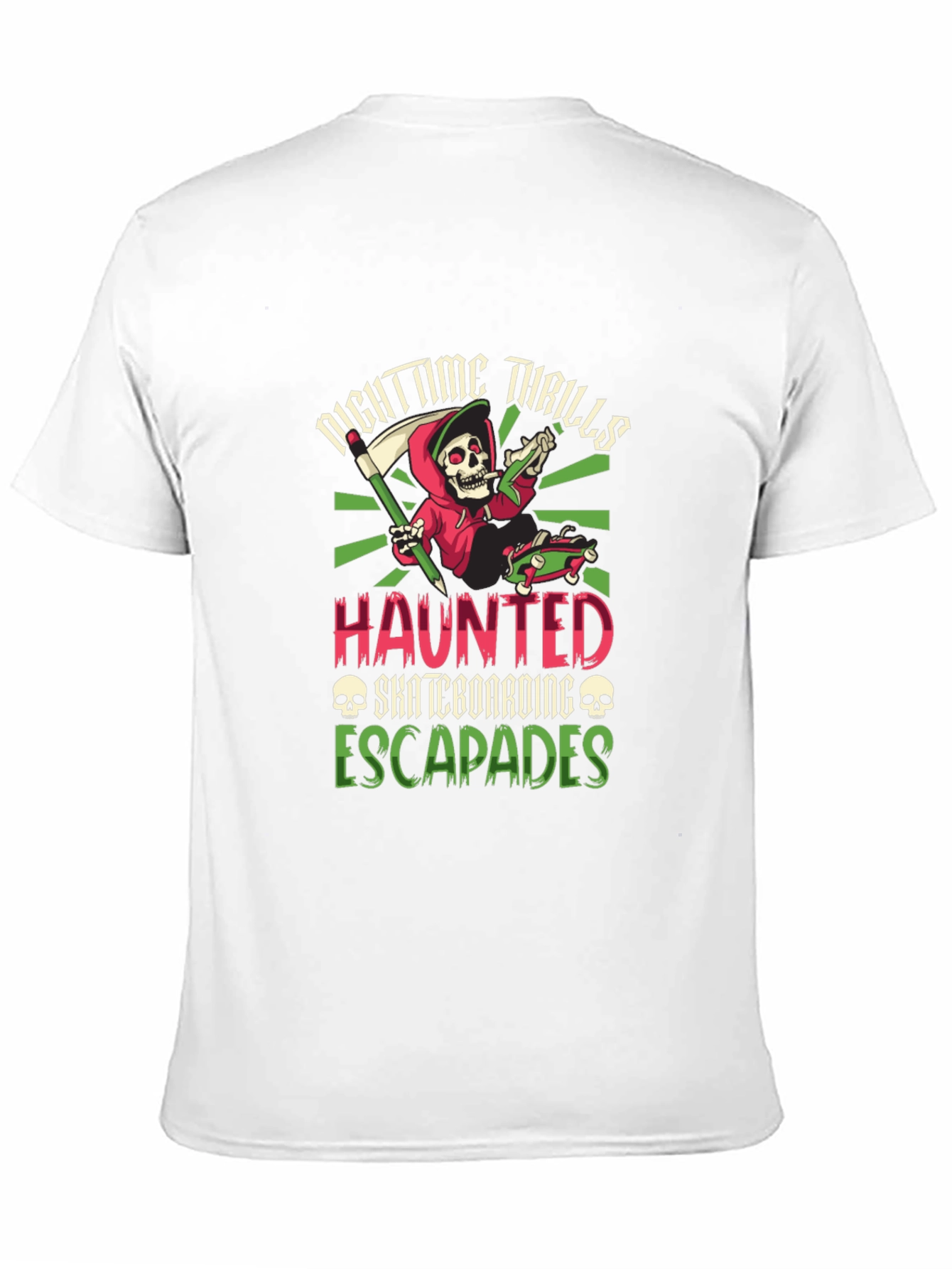 Nighttime Thrills Haunted Skateboarding Escapades T-Shirt
