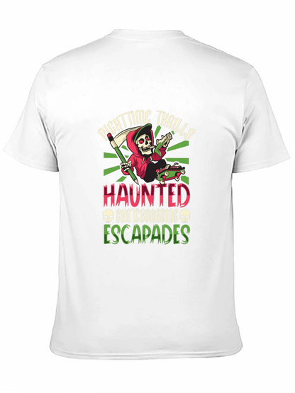 Nighttime Thrills Haunted Skateboarding Escapades T-Shirt