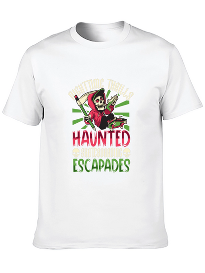 Nighttime Thrills Haunted Skateboarding Escapades T-Shirt