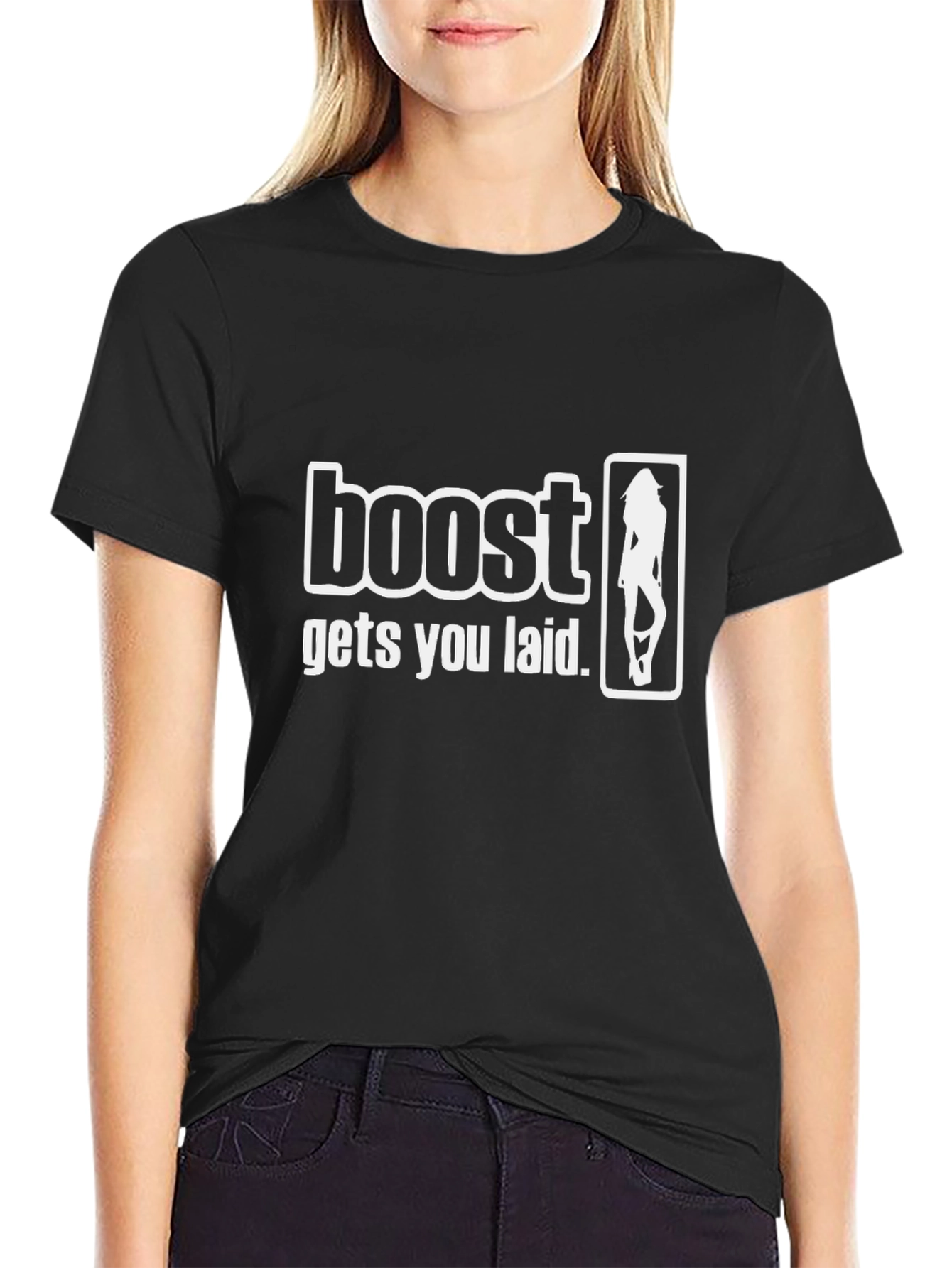 Boost Gets You Laid Graphic Tee - Black T-Shirt