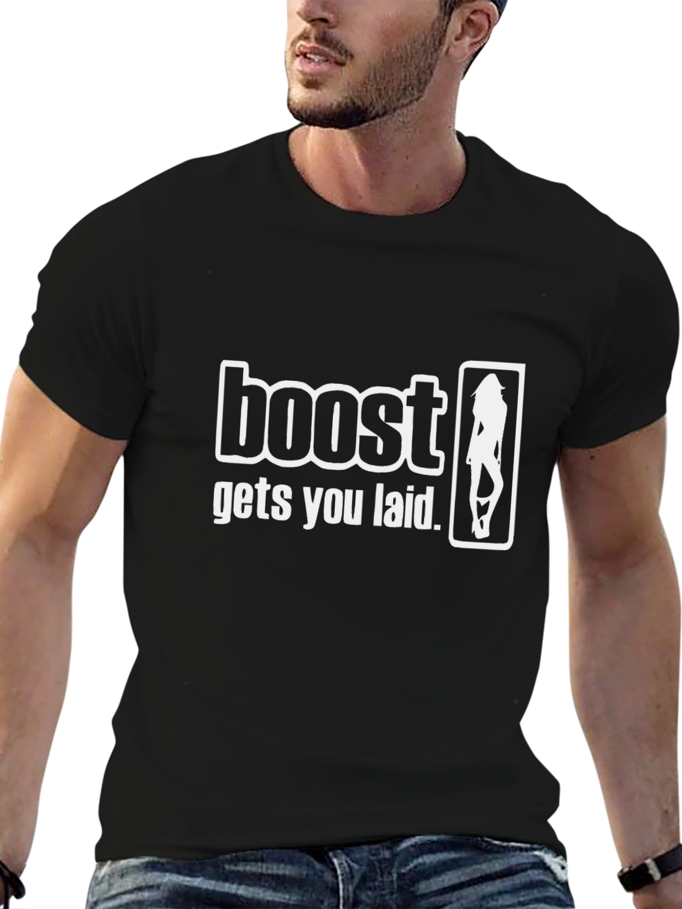 Boost Gets You Laid Graphic Tee - Black T-Shirt