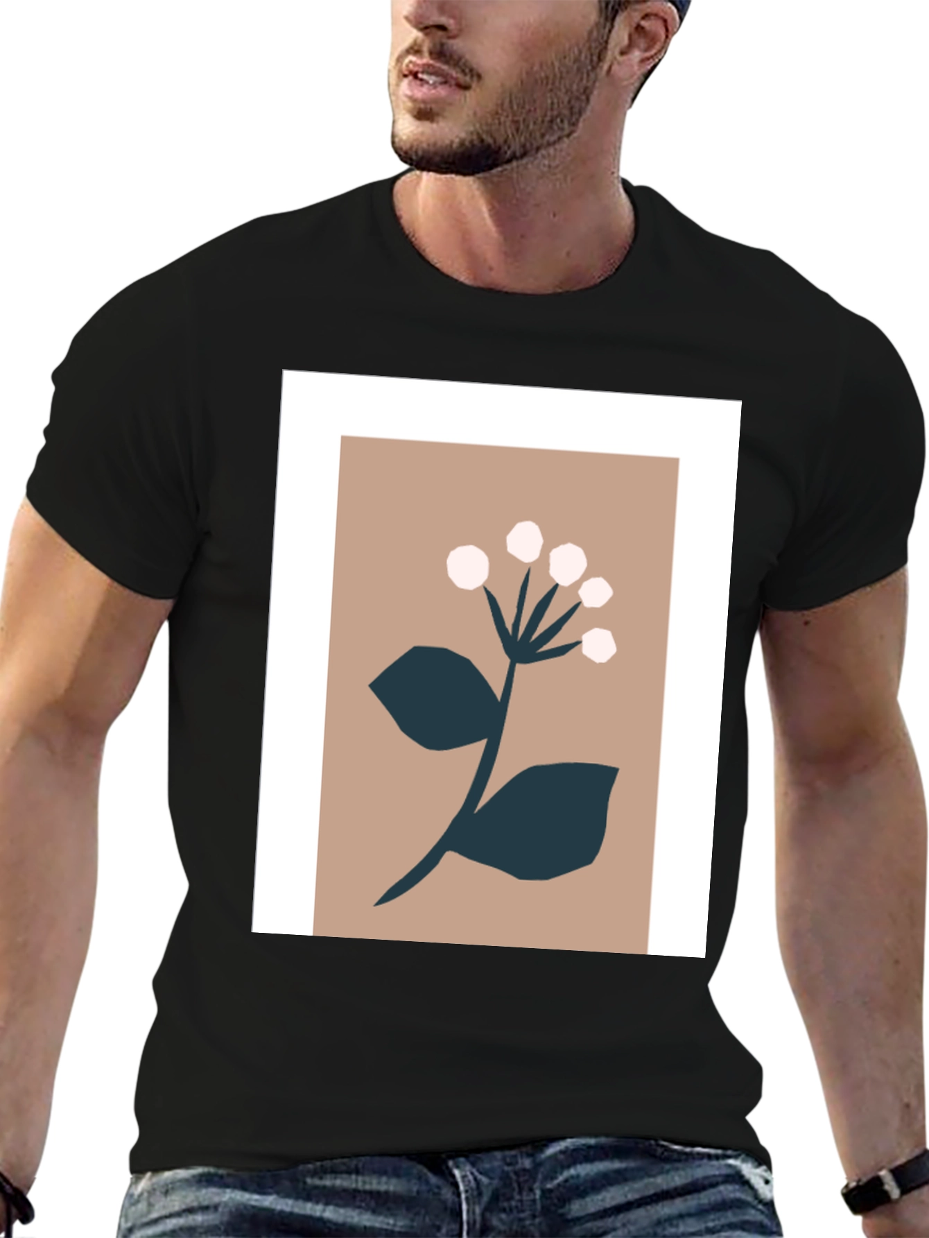 Minimalist Floral Graphic Print Tee