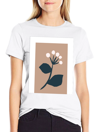 Minimalist Floral Graphic Print Tee