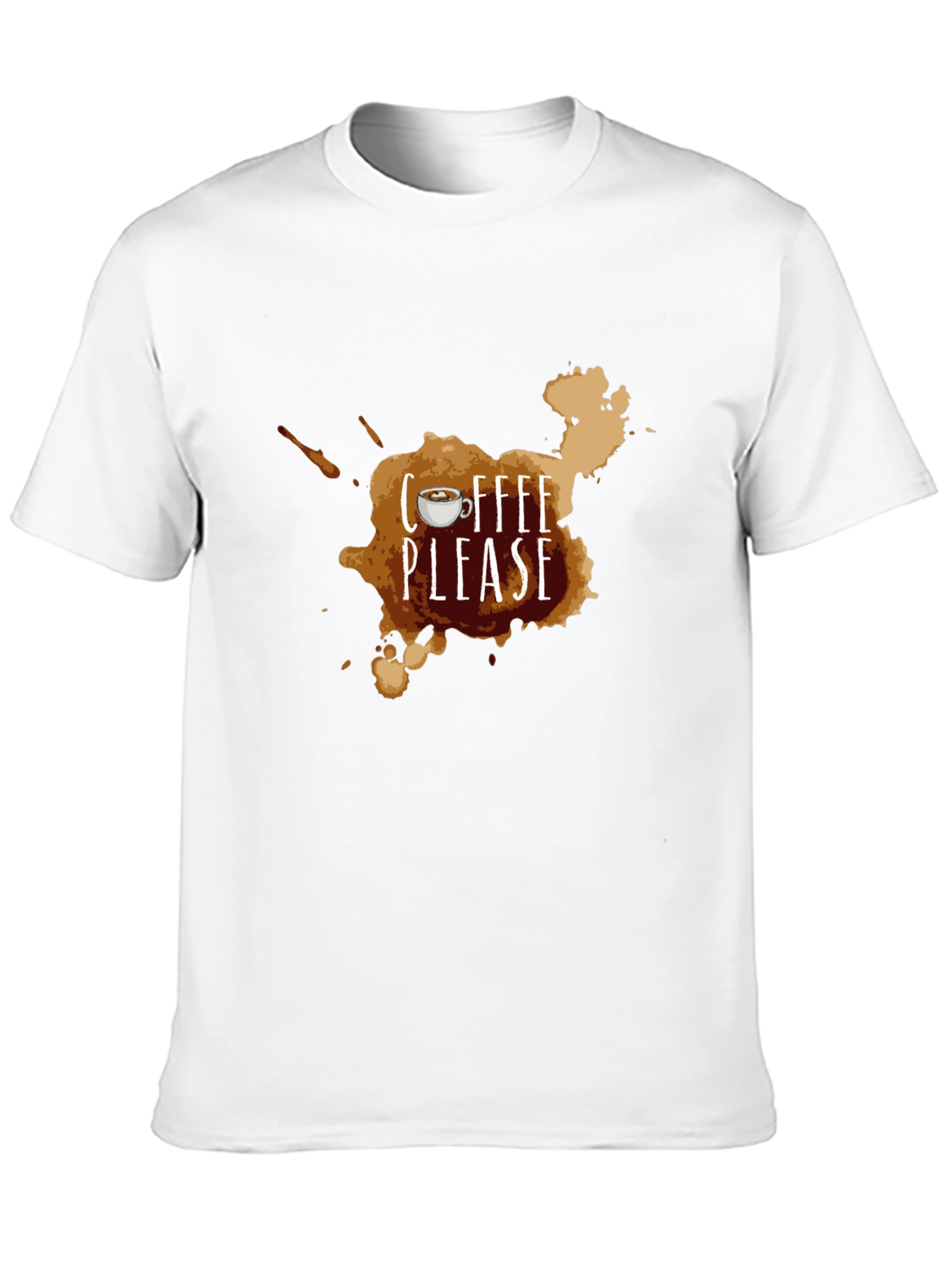 Coffee Please Graphic T-Shirt - Black Casual Tee