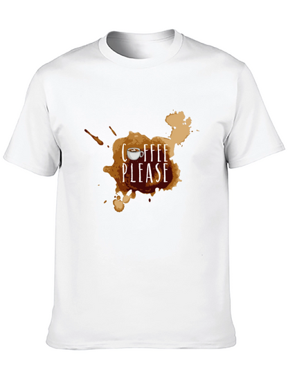Coffee Please Graphic T-Shirt - Black Casual Tee