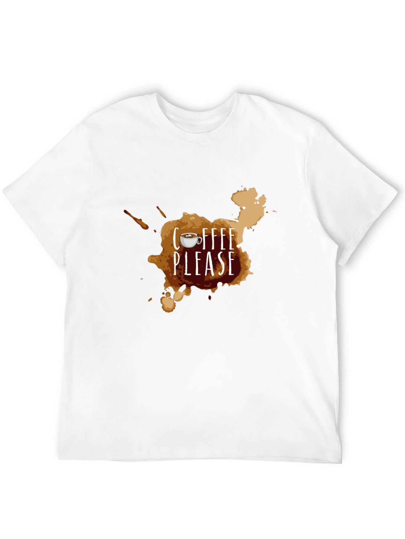Coffee Please Graphic T-Shirt - Black Casual Tee