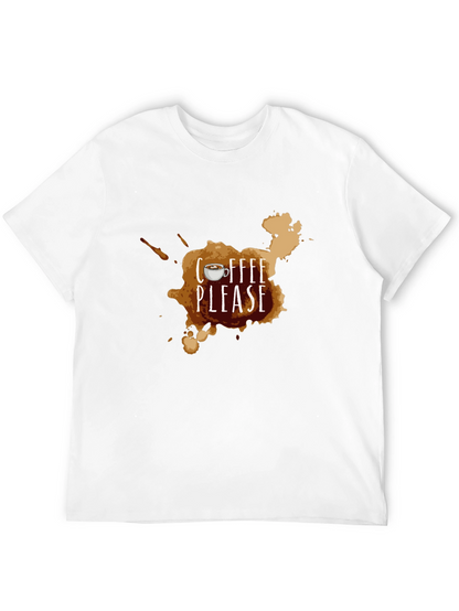 Coffee Please Graphic T-Shirt - Black Casual Tee