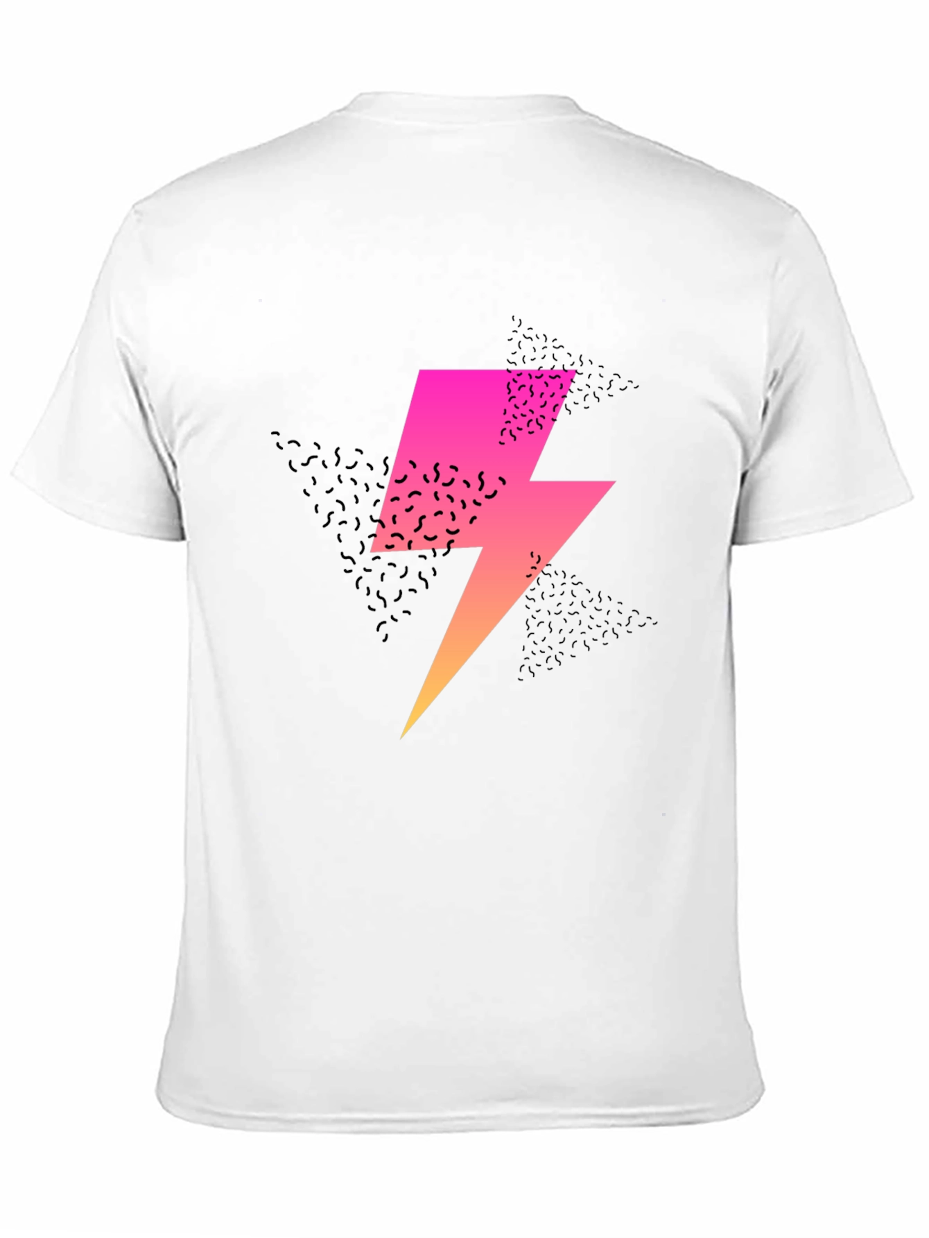 Retro Lightning Bolt Graphic Tee - Black