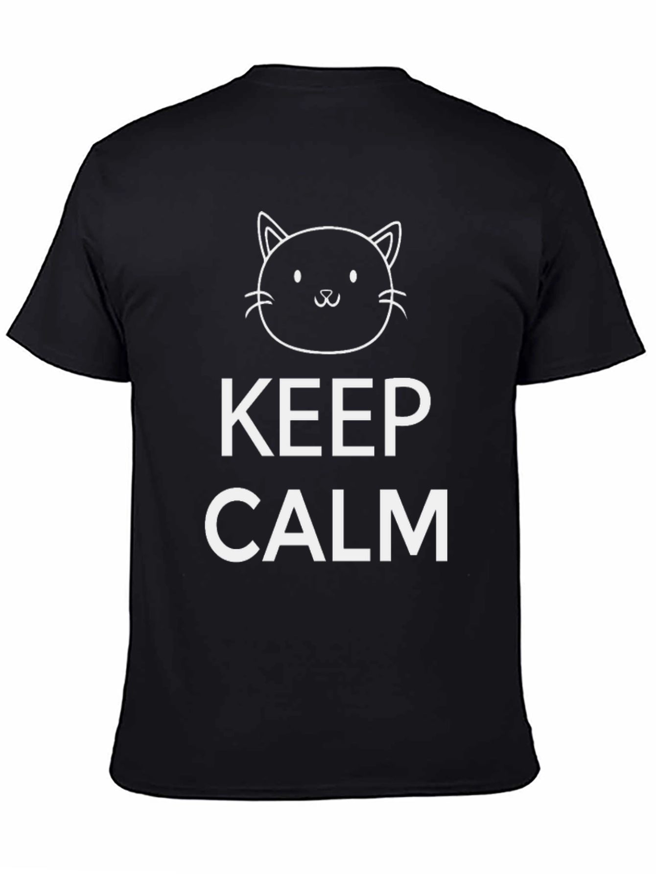 Keep Calm Cat T-Shirt - Black