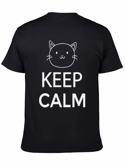 Keep Calm Cat T-Shirt - Black