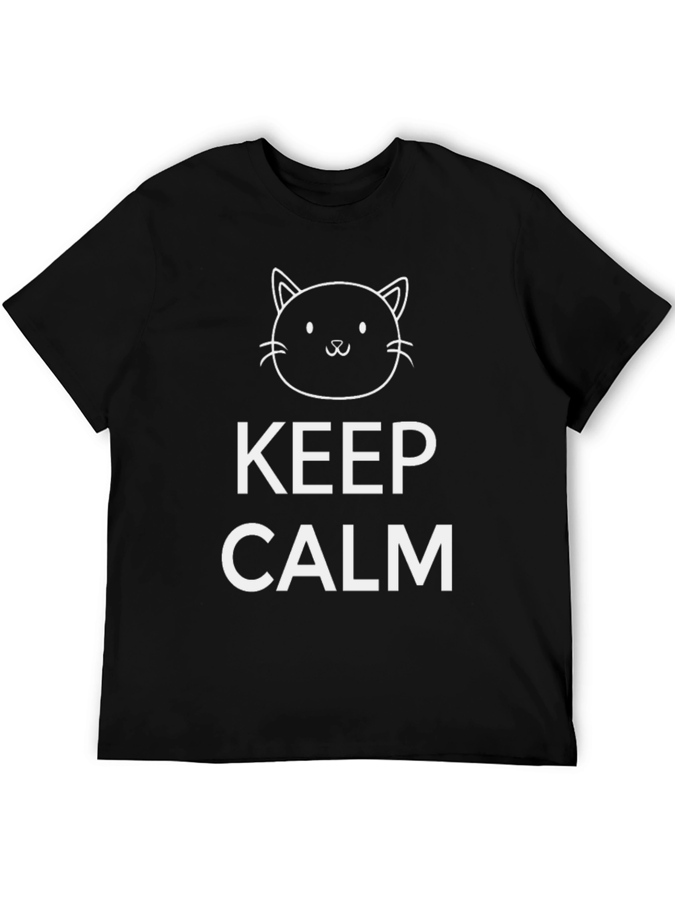 Keep Calm Cat T-Shirt - Black