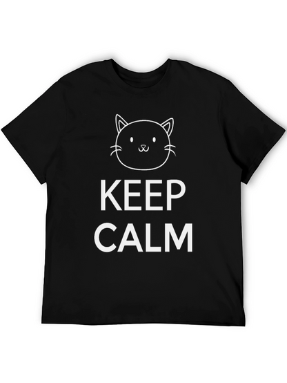 Keep Calm Cat T-Shirt - Black