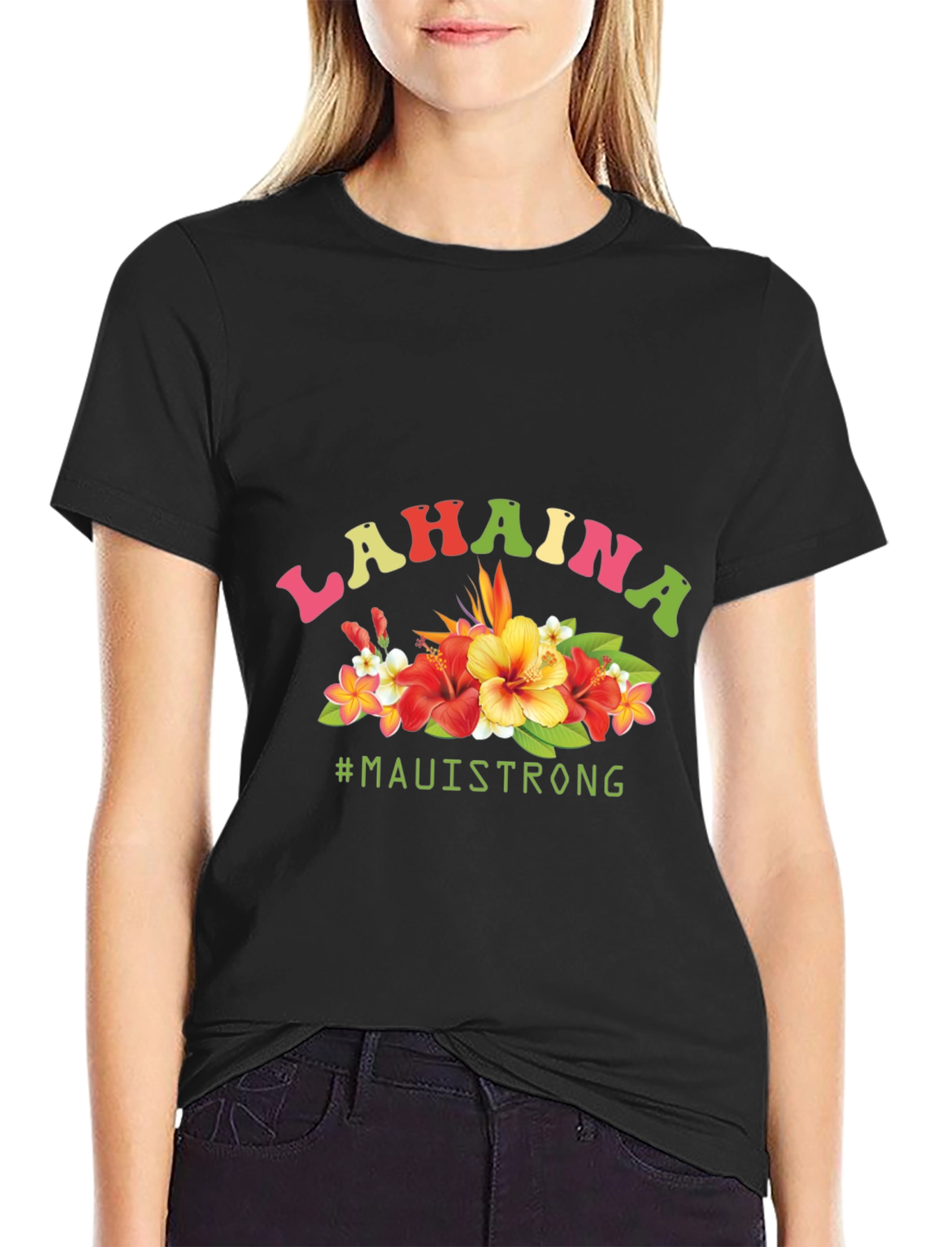 Lahaina Maui Strong Floral Graphic Tee