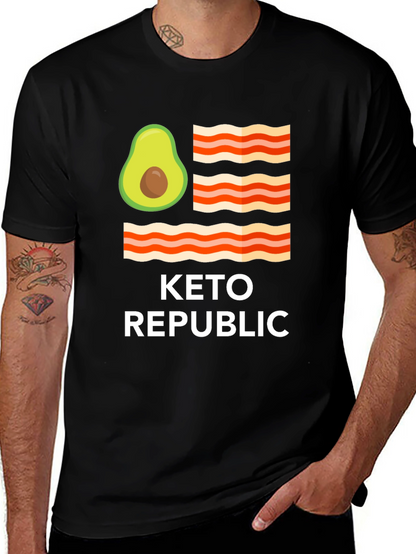 Keto Republic Graphic Tee - Avocado Bacon Flag T-Shirt