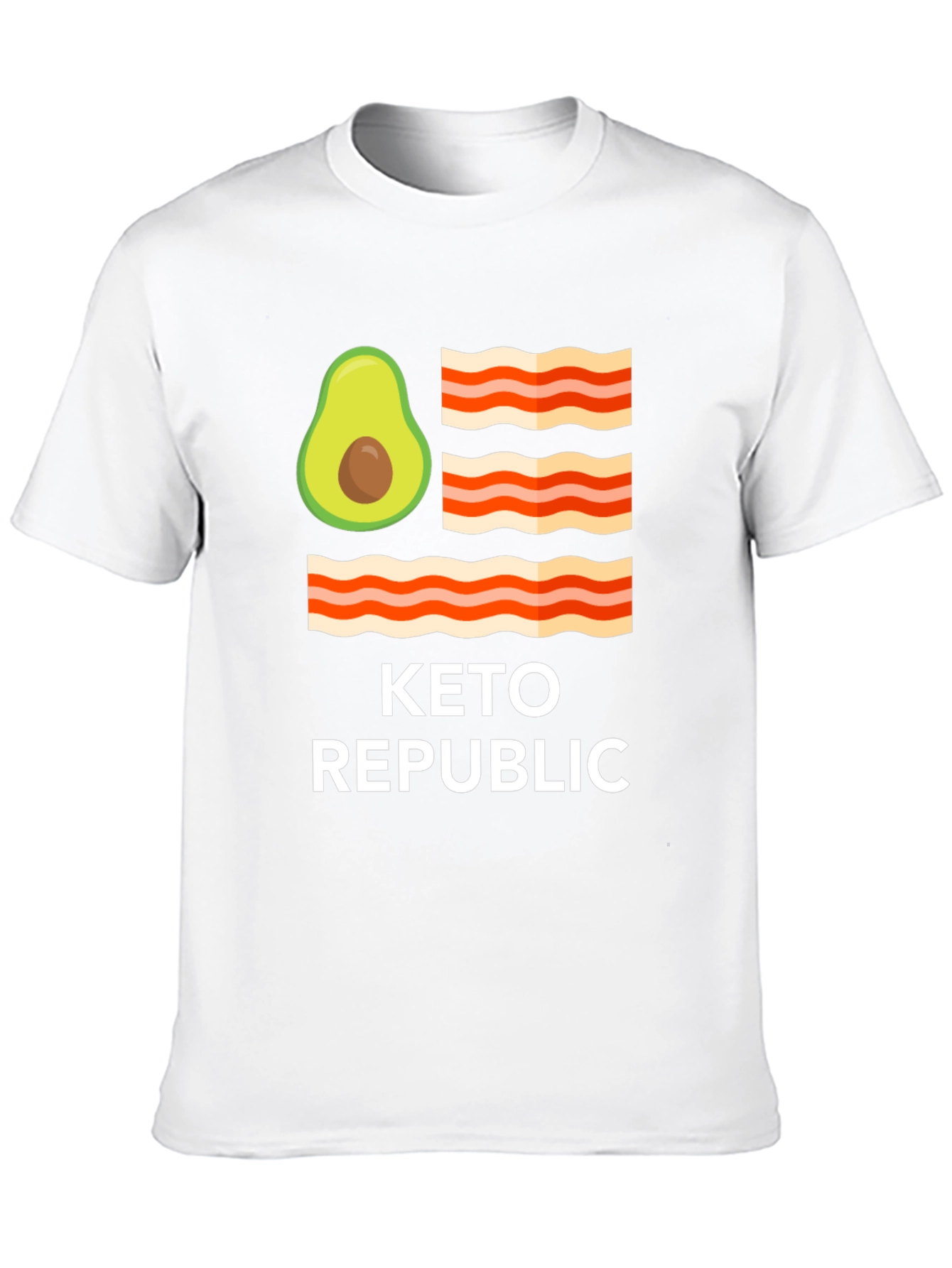 Keto Republic Graphic Tee - Avocado Bacon Flag T-Shirt